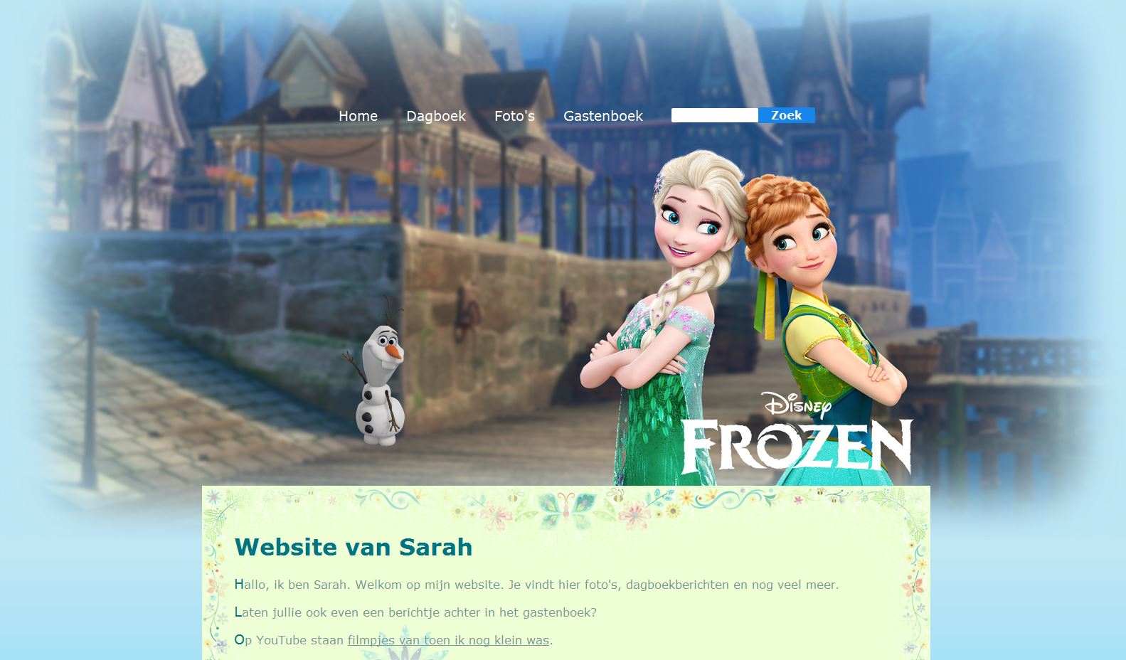 Website van Sarah